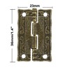 sourcing map 1.4" Antique Bronze Hinges Retro Carved Hinge Replacement