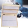 100PCS Biology Glass Prepared Microscope Slides Specimens Wooden Slide Storage
