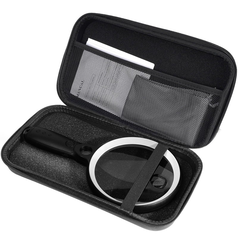 Large Magnifying Glass with 37 LED Light and Case, 10X