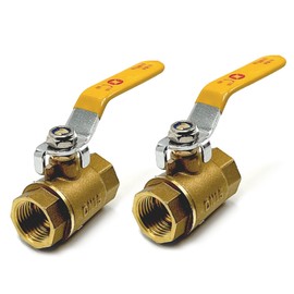 2PCS Brass Ball Valve, 1/2" Female Threaded NPT Connector, Lead-Free Full Port Forged Brass Ball Valve for Water and Oil，150 PSI WSP / 600 PSI WOG