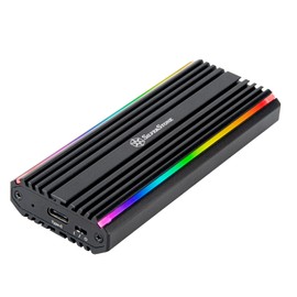 SilverStone Technology USB-C 3.2 Gen2 10Gbps NVMe / SATA M.2 SSD RGB Enclosure, SST-MS13