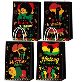 HABDJILTY 20Pcs Black History Month Gift Bags,Black Gift Bags Decorations for Black History Month Party Supplies Gifts