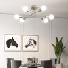 Nickle Modern Sputnik Chandelier Ceiling Light Fixture,6-Light Dining Room Light
