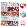 OHPHCALL 15 Sheets Floral Cotton Fabric Patchwork Bundle Plain Weave
