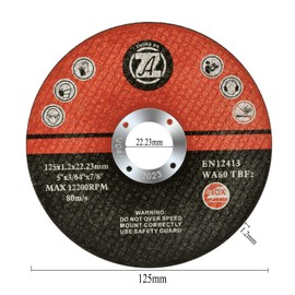 Pack of 10 Professional Cutting Discs 125 mm x 1.2 mm x 22.23 mm for Angle Grinders, INOX, Flex Discs for Steel/Stainless Steel