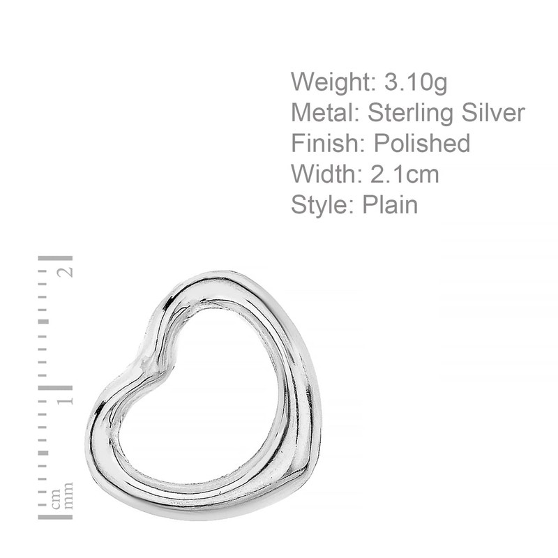 Tuscany Silver Women's Sterling Silver Floating Heart Pendant, Silver, Easy