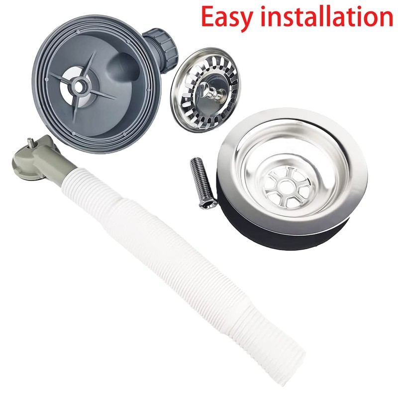 Qrity Sink Waste Kit 110mm, Stainless Steel Kitchen Sink Overflow
