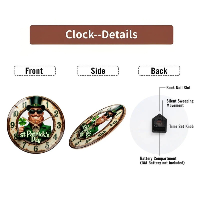 30cm Diameter Glass Wall Clock that Makes a Subtle Yet