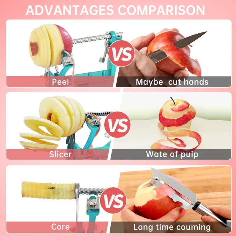 Apple Peeler, Slicer Corer Potato Peelers 3 In 1, Stainless