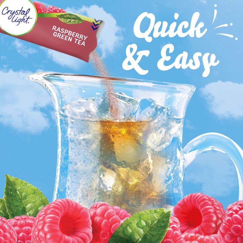 Crystal Light Raspberry Green Tea Naturally Flavored Powdered Drink Mix,