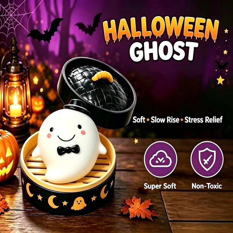 SANTIFY Bollo de Vapor Antiestrés Halloween – Figura Decorativa