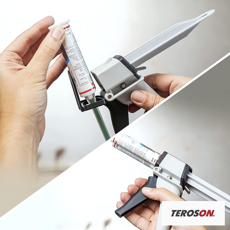 TEROSON Handpistole 410, Kartuschenpresse für Doppelkartuschen, handliche Kartuschenpistole für 2K-Kartuschen