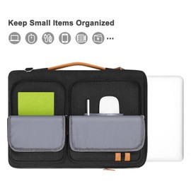 MOSISO 360 Protective Laptop Bag, 15.6 inch Computer Bag Compatible with MacBook Pro 16, HP, Dell, Asus Notebook, Side Open Sleeve with 2 Rectangle Zipper Pockets&Extendable Handle, Black