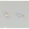 Sterling Silver Solitaire Zircon Stud Earrings Square or Round Shaped