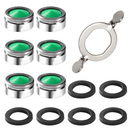 YIXISI M24 Aerator with 6 Gaskets and 1 Tap Key, Male Thread Tap Strainer Insert for Taps, Tap Mixing Nozzle with ABS Filter, Pack of 6
