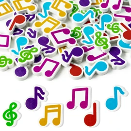 CJiangpo 60Pcs Music Mini Eraser for Kids Bulk - Musical Note Pencil Rubber Eraser Novelty 3D Desk Puzzle Music Themed Birthday Party Favors Filler Kids Back to School Classroom Prizes Gifts