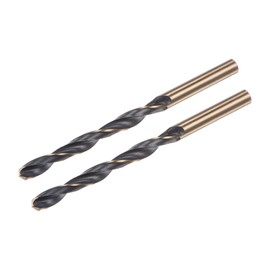 sourcing map 2pcs Jobber Drill Bits 7mm (0.276") Black Nitride & Gold Titanium Coated M2 High Speed Steel (HSS) Twist Drill Bits for Stainless Steel Aluminum Alloy Metal