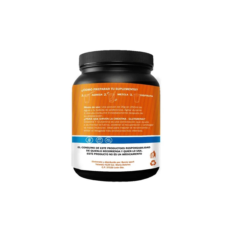 Suplemento Creatina Glutamina Pre Promex 1kg 50 Servicios