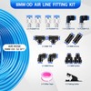 QITUO 8mm Air line kit,8mm OD x 52.5 Feet Blue