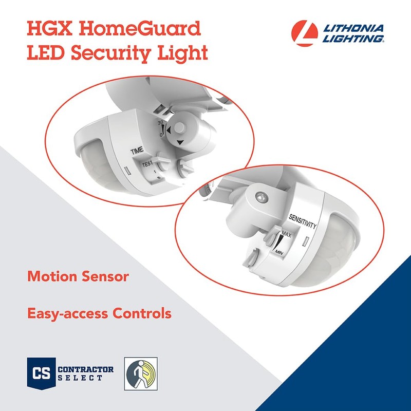 Lithonia Lighting HomeGuard 2-Light LED Outdoor Flood Lights, Motion Sensor