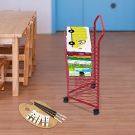 Unbranded Red 16-Shelf Art Drying Rack for Artist Panels, Painting Paper & Prints, Lad