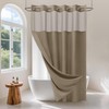 PILOTSHARK Hookless Waffle Weave Shower Curtain Set with Snap-in Fabric
