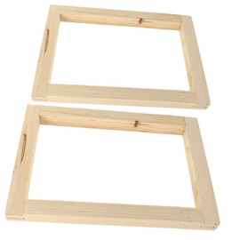 Operitacx Professional Wood Frame 2Pcs Wooden Screen Frame Washable Mesh Easy to Use