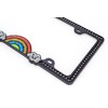 Creathome Shining Rainbow Pattern Diamond Chain License Plate Frame from