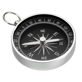 PATIKIL Pocket Compass Survival Sport Navigation Compass with Key Ring for Outdoor Camping Hiking White