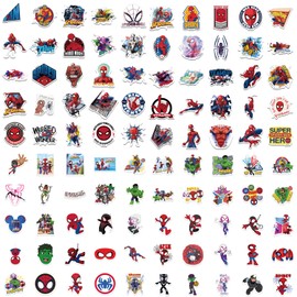 100PCS Cartoon Style Spiderhero Stickers Pack for Kids, Waterproof Vinyl Stickers for Laptop Water Bottle Luggage Snowboard Bicycle Skateboard Decal, Stickers for School Rewards, Party Favors