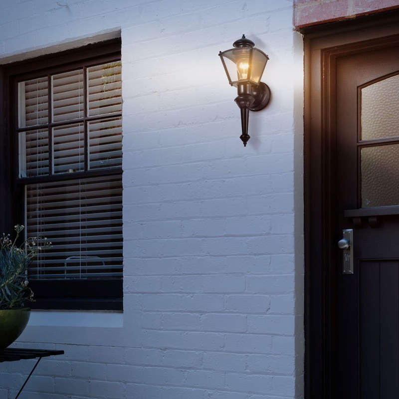 Heath HZ-4150-BK Zenith Motion-Activated Four-Sided Coach Light, Black Brass