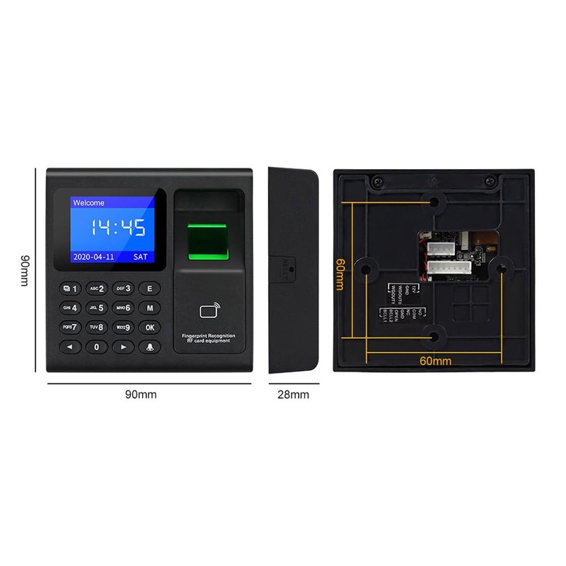 RANJOVER Fingerprint Attendance Machine+10 Cards Access Control Electric Time Clock