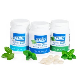 Epic Gum - Aspartame Free 100% Xylitol - Chewing Gum Sugar Free Gum - Peppermint, Spearmint, Wintergreen Variety, 50 Pieces (Pack of 3)