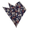 Kebocis Pañuelo cuadrado con bolsillo floral para hombre, Azul Marino