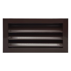 HVAC Premium 16"W x 8"H Aluminum Exterior Gable Louver Vent for Walls & Crawlspace - Weather-Resistant Air Grille with Screen Mesh - Brown [Outer Dimensions 17.75"W x 9.75"H]