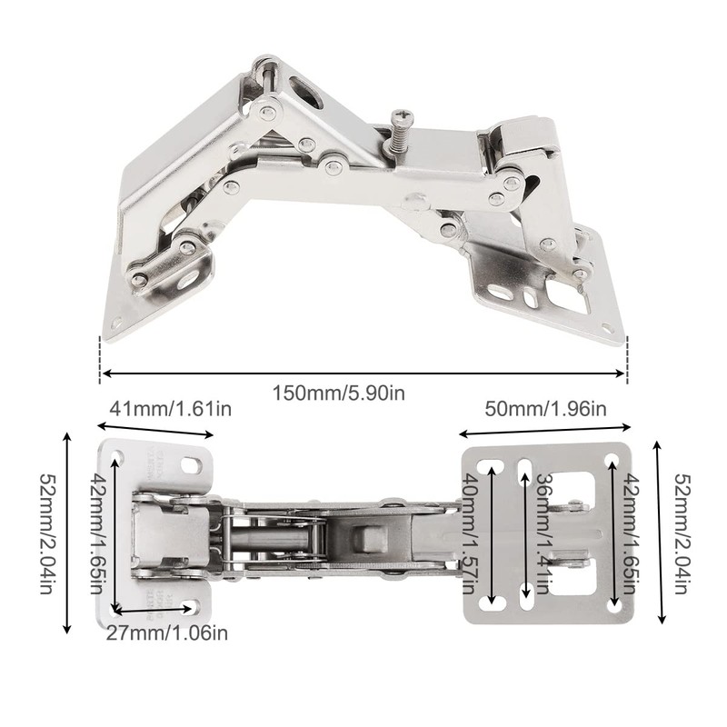 HOJLKLD 2 Pack 170 Degree Hinges, Frameless Cabinet Door Hinges,