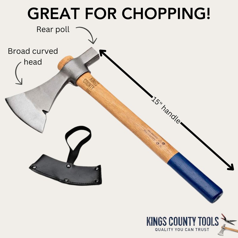 Camping Hatchet - Tomahawk Axe with German-Forged Carbon Steel Blade