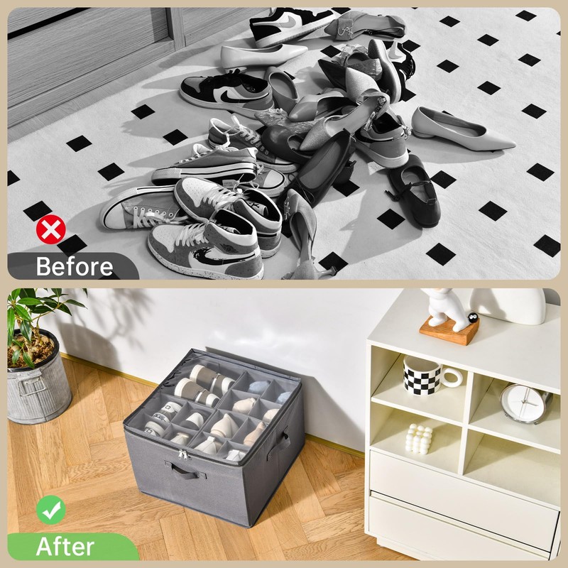 INSTY 2 Pack Shoe Organizer for Closet,Fits up to 32