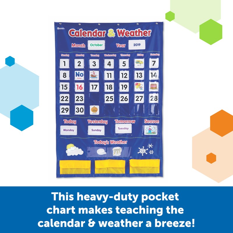 Learning Resources Calendar & Weather Pocket Chart - Classroom Must