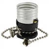 E26 Lamp Socket Replacement Pull Chain Switch, 6" Nickel Plated