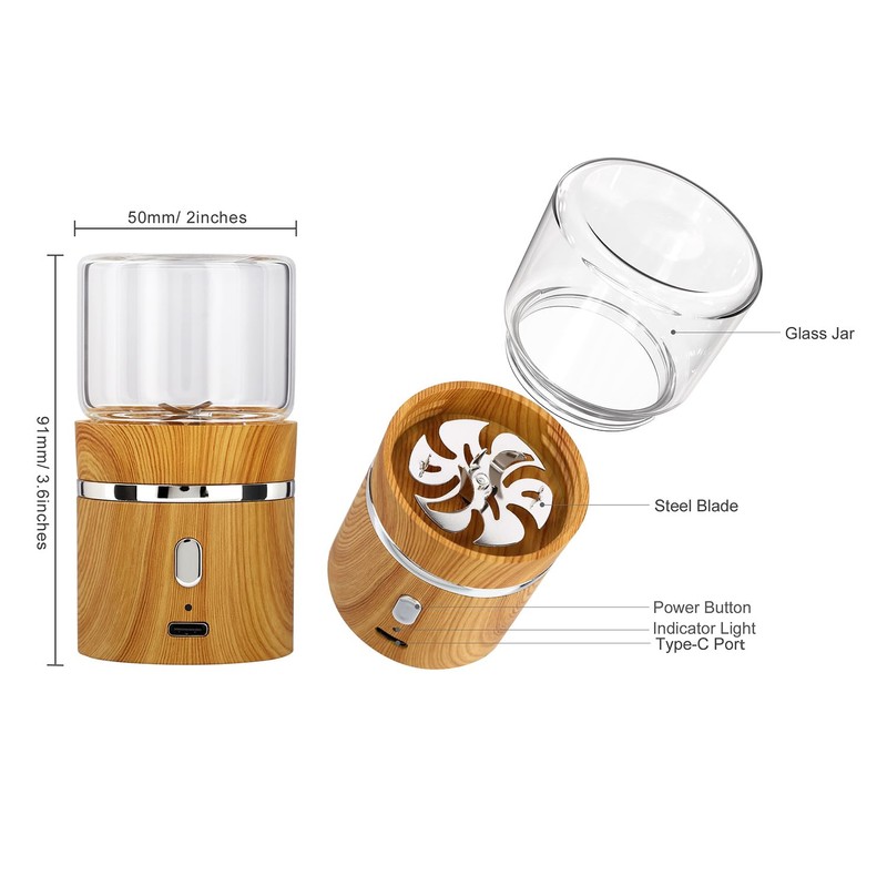 Electric Grinder Spice Crusher Rechargeable Mini Size 2" x 3.5"