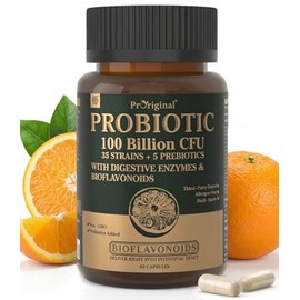 Probiotics with Prebiotics for Men and Women - 35 Strains Probiotics 100 Billion CFU for Gut & Digestive Health, Vegan Acidophilus Probiotic Supplemen