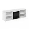Furinno Classic 70 Inch TV Stand with Fireplace, Solid White