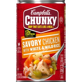 Campbell's Chunky Soup, Savory Chicken with White & Wild Rice, 18.8 oz