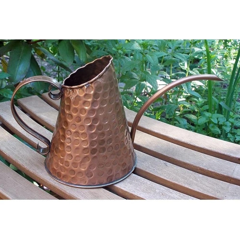 Oakestry Lightweight 12-inch Rustproof Copper Watering Can for Easy Watering
