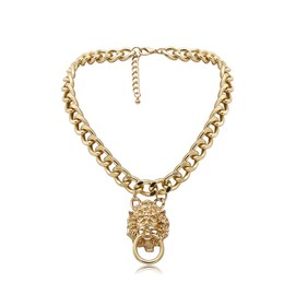 Lyhcside Chunky Choker Cuban Chain Link Necklace Gold Silver Punk Hip Hop Necklaces for Women
