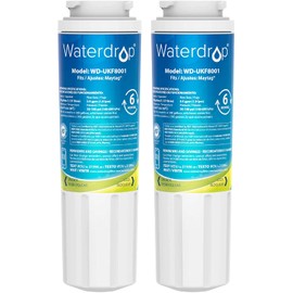 Waterdrop UKF8001 Refrigerator Water Filter, Compatible with Whirlpool EDR4RXD1, UKF8001AXX-750, UKF8001AXX-200, 4396395, 469006, Filter 4, PUR, Puriclean II, Pack of 2 (package may vary)