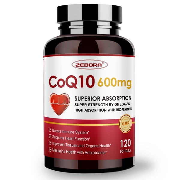 CoQ10-600mg-Softgels - Extra Strength Coenzyme Q10 with PQQ, Omega-3 &