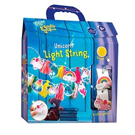 Fairy Lights Craft Set - Cute Unicorn Fairy Lights with Colourful Pombons and Unicorn Motifs