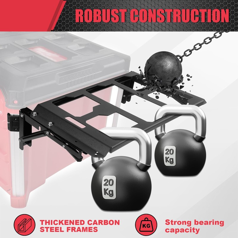 Folding Packout Mount Compatible with Milwaukee Packout Toolbox,Side Storage for